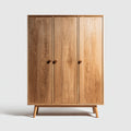 Armario de madera 120x50x180 cm - roble claro - diseño nórdico de tres puertas - apto para dormitorio