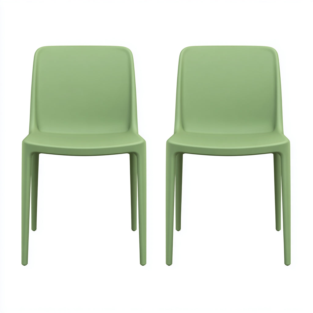 Silla de jardín plástico 55x48x82 cm - verde - para exterior - estilo minimalista