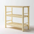 Zapateros estante de madera color crema 70x30x75 cm - diseño ventilado para entrada