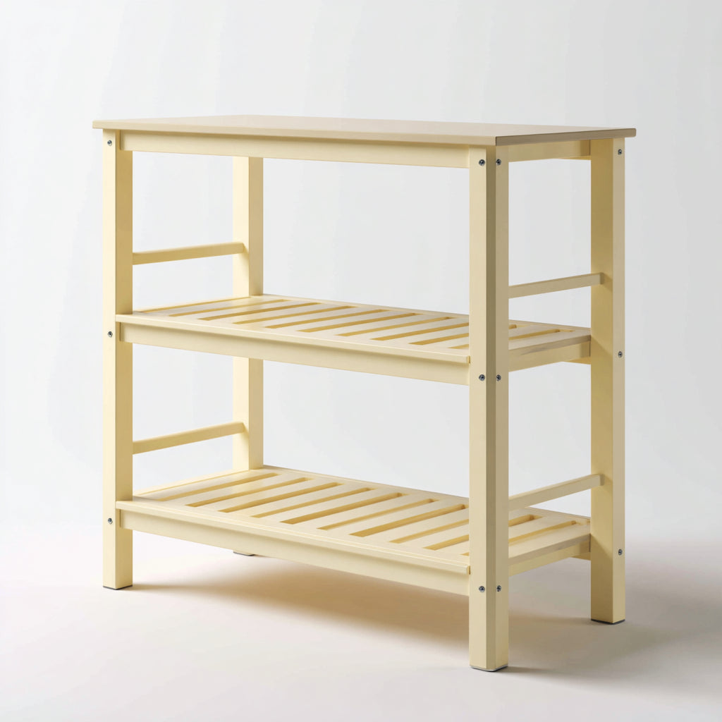Zapateros estante de madera color crema 70x30x75 cm - diseño ventilado para entrada