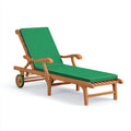 Tumbona de jardín madera maciza 200x66x42 cm - verde - diseño clásico - para exterior