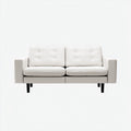 Sofá de 2 plazas - cuero auténtico - 174x86x85 cm - blanco - diseño moderno