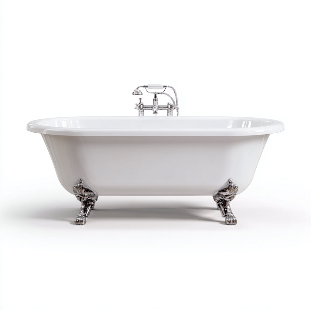 Bañera - Acrílico - 167x73x62 cm - Blanco - Apto para baño - Estilo clásico