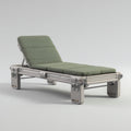 Tumbona de jardín aluminio 190x68x38 cm - verde - diseño moderno - para exterior