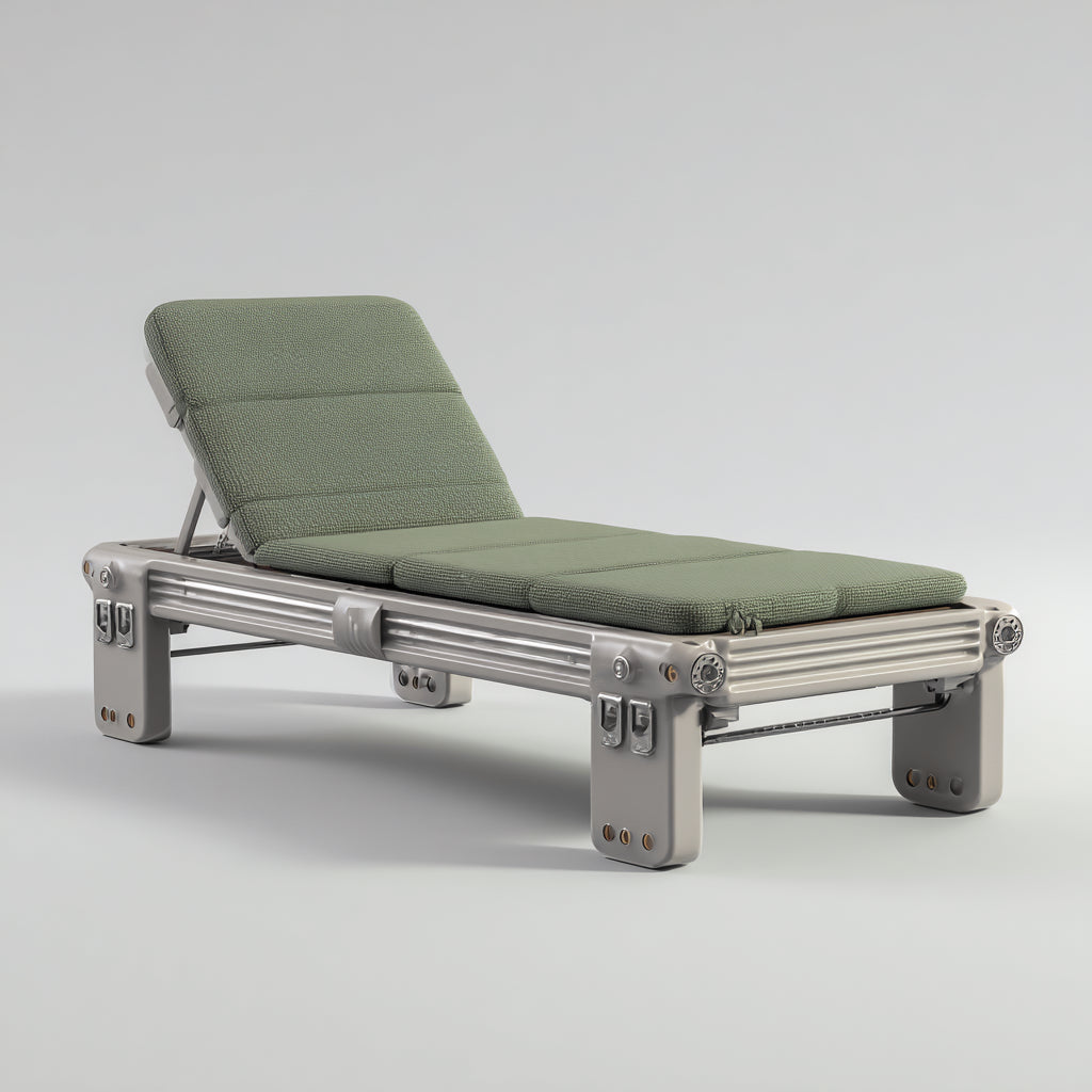 Tumbona de jardín aluminio 190x68x38 cm - verde - diseño moderno - para exterior